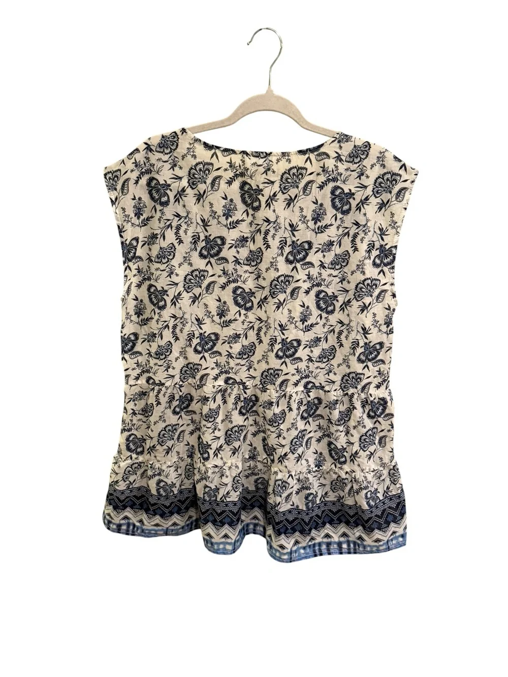 NWOT beachlunchlounge Jessa Border Print Cotton Top in Ibiza Floral - Size Large - Picture 3 of 3